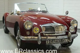 Foto 1 di 8: MG A Cabriolet 1960 Chrome wire wheels Burgundy Red 