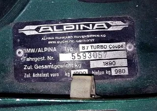 Foto 6 di 9: ALPINA B7 B7 S Turbo E24 No.30/30 