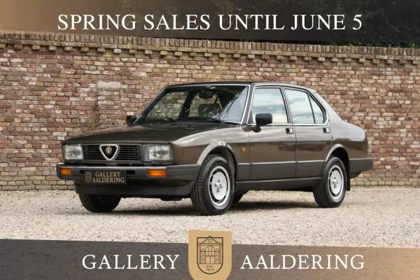Alfa Romeo Alfetta 2.0 "51.000 kilometers" "Last year production model" for the European market, Complete (mileage) history with logbooks and inspection certificates, Finished in "Luci del Bosco" ov