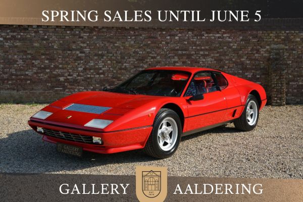 Ferrari 512 BBi European version, Ordered new and supplied by the Belgian Ferrari importer "Garage Francorchamps", Fabulous color combination Rosso Ferrari 300 with red leather "Daytona" seats, Cher