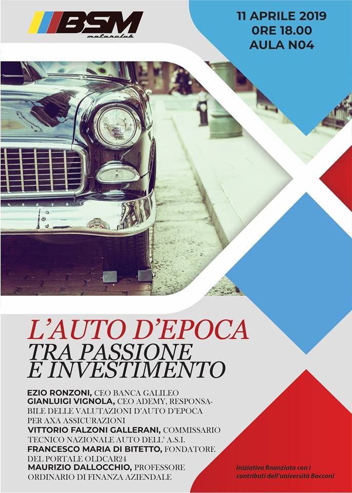 L'università Bocconi di Milano invita OldCar24 per parlare del mercato delle auto d'epoca