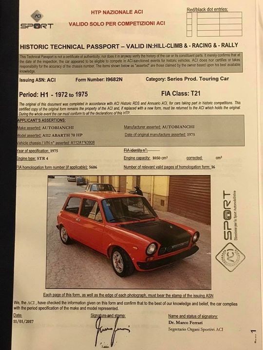 LANCIA A112 Abarth 70 HP 