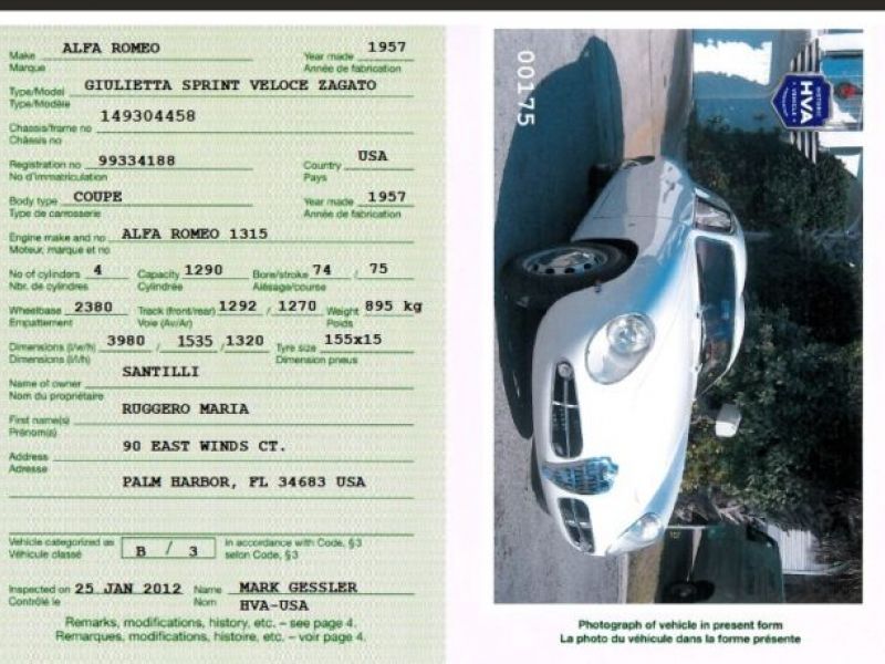 ALFA ROMEO Giulietta  Sprint Veloce Zagato