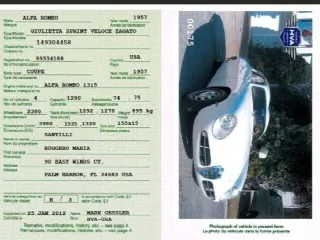 Foto 1 di 2: ALFA ROMEO Giulietta  Sprint Veloce Zagato