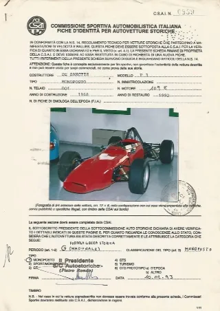 Foto 42 di 44: DE SANCTIS FORMULA 3 telaio 001