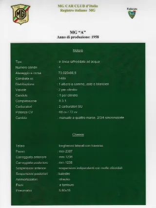 Foto 39 di 55: MG A 1500 ROADSTER 1958