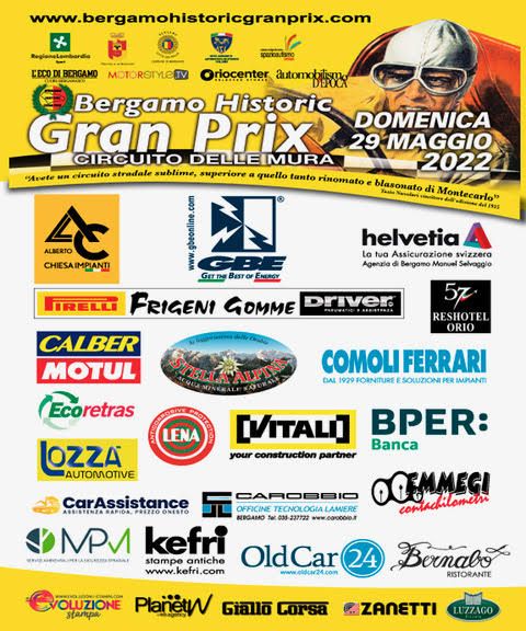 ULTIMI POSTI DISPONIBILI PER BERGAMO HISTORIC GRAN PRIX 2022